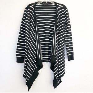 Bajee Collection Black & White Striped Cardigan M